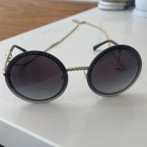 Chanel Sunglasses + Chain + Case- Never worn brand new!